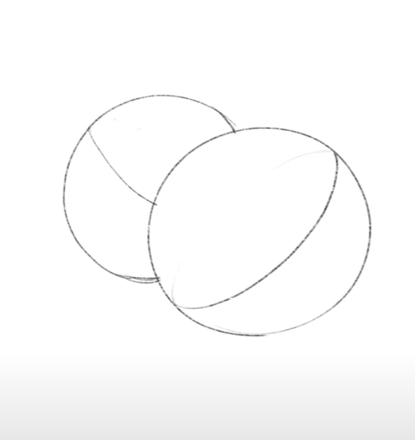 Lesson 2 (warm up): Draw 2 overlapping spheres and cut them in 4