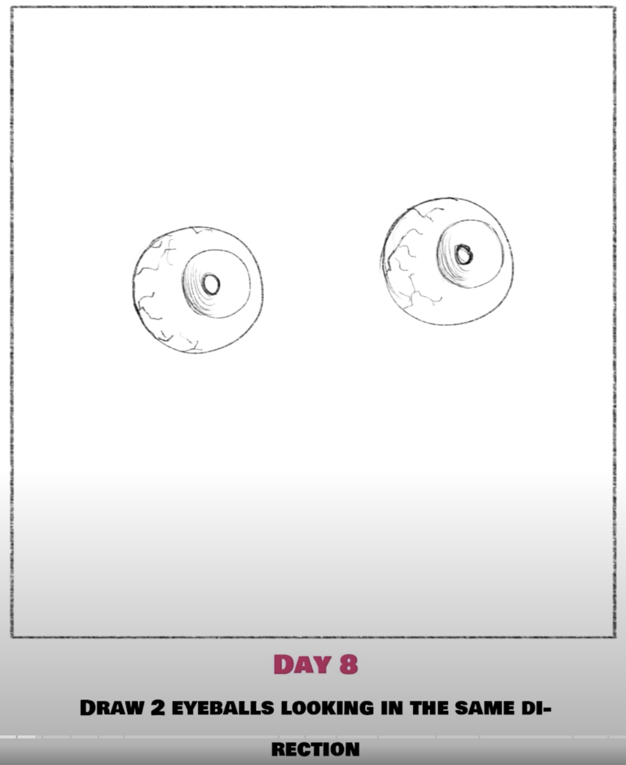 two eyeballs looking in the same direction