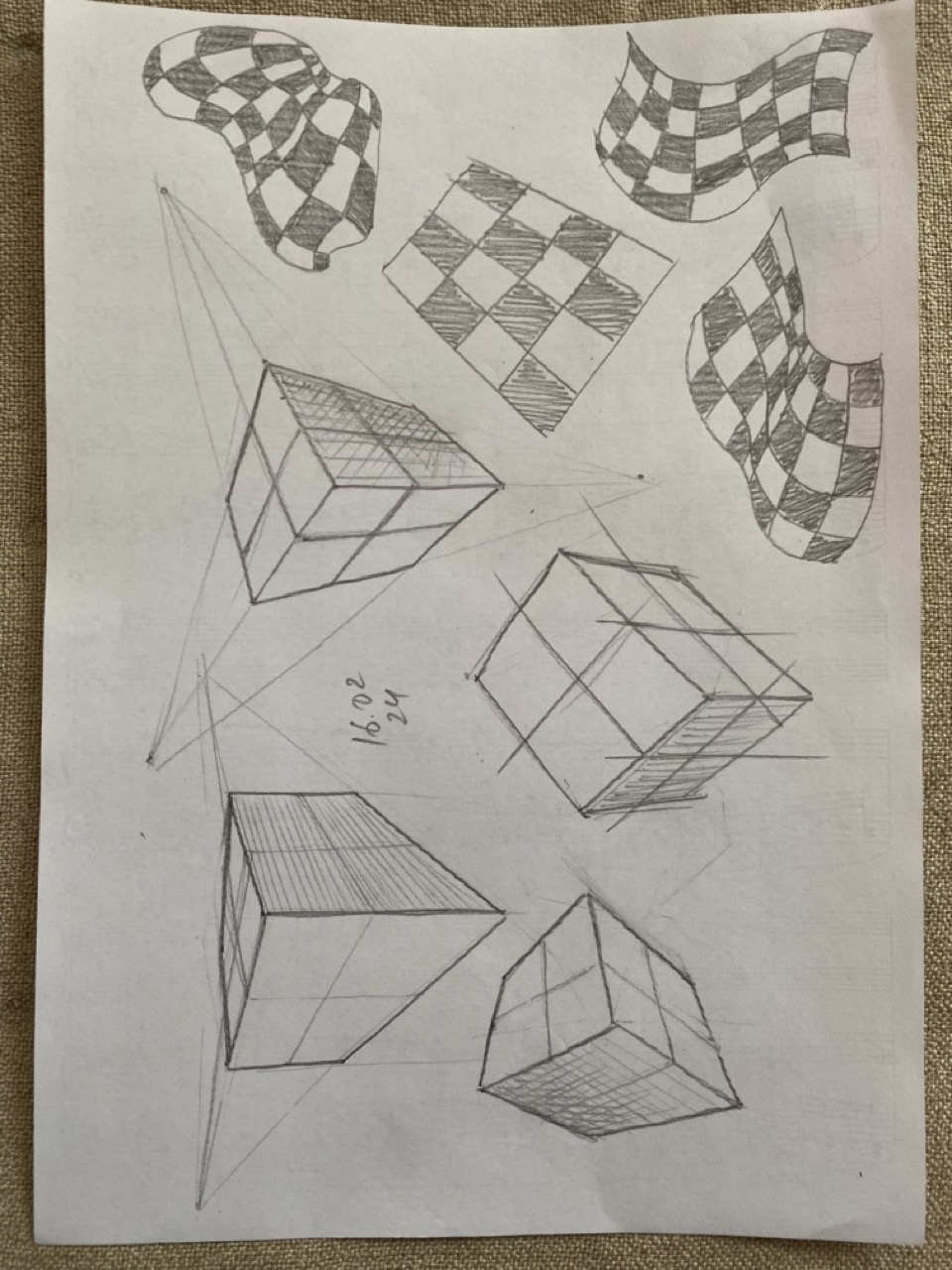 floating cubes, Checkerboards